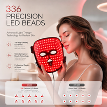 LED face mask with 336 precision LED beads for full-face light therapy