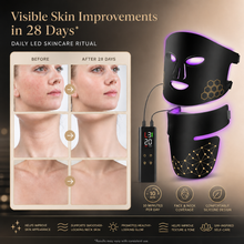 LED face mask with three adjustable light intensity levels
