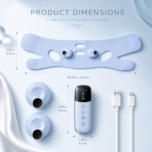 Adjustable V-line face lifting mask with EMS microcurrent controller and intensity settings