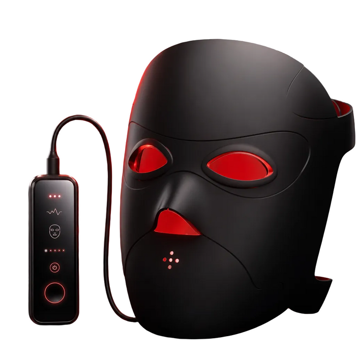Cordless LED face mask with smart remote control and rechargeable design