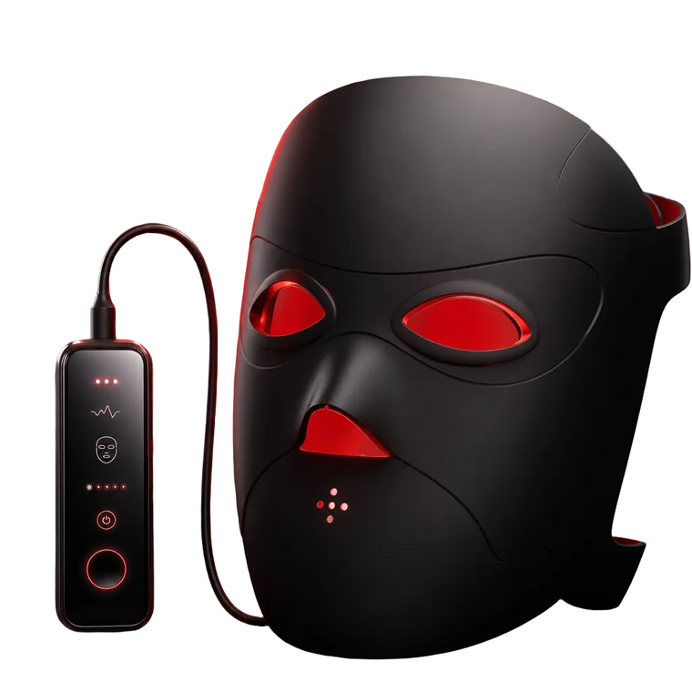 Cordless LED face mask with smart remote control and rechargeable design