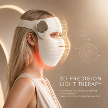 Side view of ergonomic 3D contour LED face mask with full-face coverage
