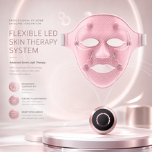 Flexible silicone LED face mask with smart controller and rechargeable cable