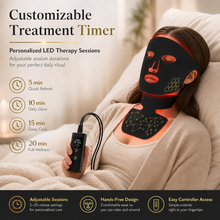 Flexible silicone LED mask set designed for face and neck skincare routines