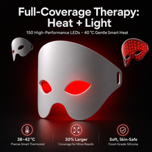White silicone heated LED eye mask with adjustable strap