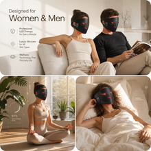 Men and women using LED light therapy masks during daily skincare routines