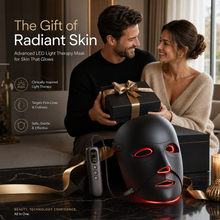 LED face therapy mask displayed as a skincare gift for women and men