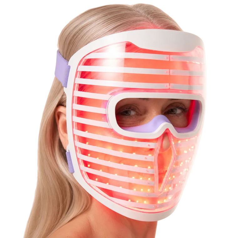 LED face mask with red light therapy and full face coverage
