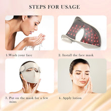 Wireless rechargeable LED face mask with remote controller and flexible silicone structure
