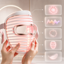Lightweight LED face mask with adjustable straps and full-face coverage