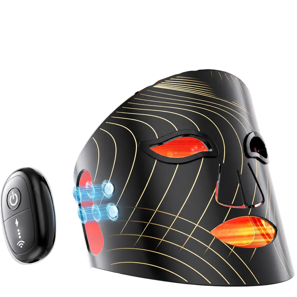 LED face mask with dual magnetic rechargeable battery system