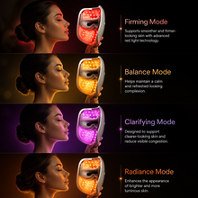 LED face mask with red blue yellow and infrared light therapy modes