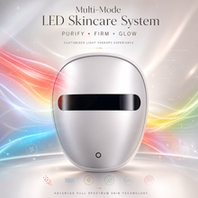 Multi-mode LED facial skincare system with full spectrum light therapy technology
