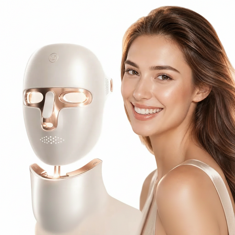 LED face mask with multi-spectrum skincare light technology