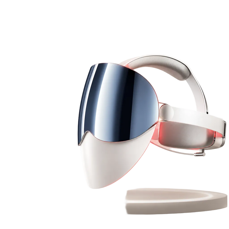 Futuristic wireless LED skincare mask with infrared light technology