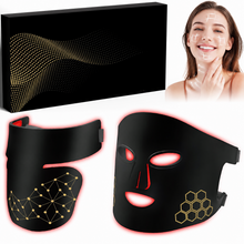 red light therapy mask for face and neck with rechargeable LED controller