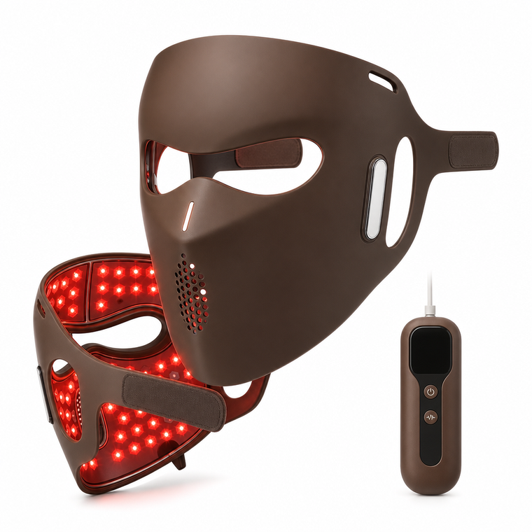 LED red light therapy mask supporting smoother-looking skin appearance