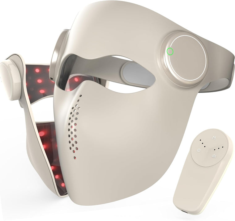 LED light therapy face mask with BPA-free liquid silicone design and LED lights