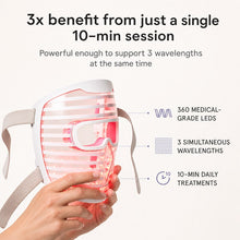 LED face mask designed for quick 10-minute skincare sessions