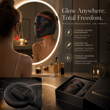 Rechargeable wireless LED face mask with charging accessories