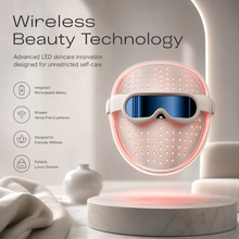 Wireless LED face mask with rechargeable battery and infrared light support